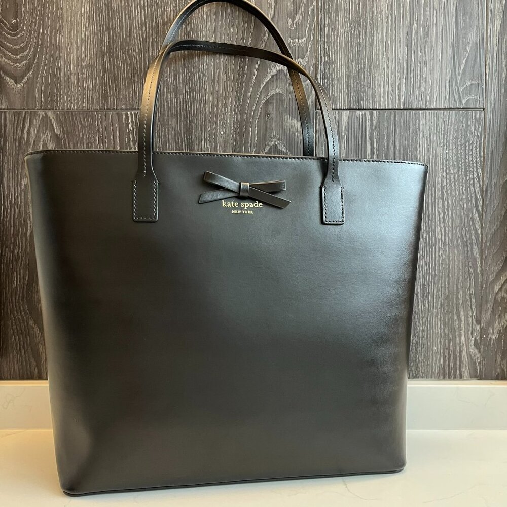 Kate Spade black leather tote